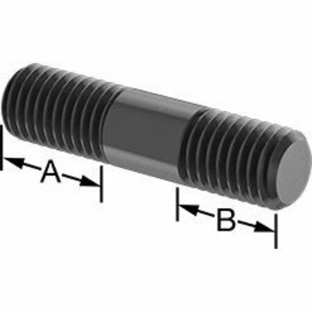 BSC PREFERRED Black-Oxide Steel Threaded on Both Ends Stud M12 x 1.75mm Thread 20mm and 16mm Thread len 50mm Long 93210A049